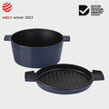 Cast Iron French Oven Mid Blue 28cm
