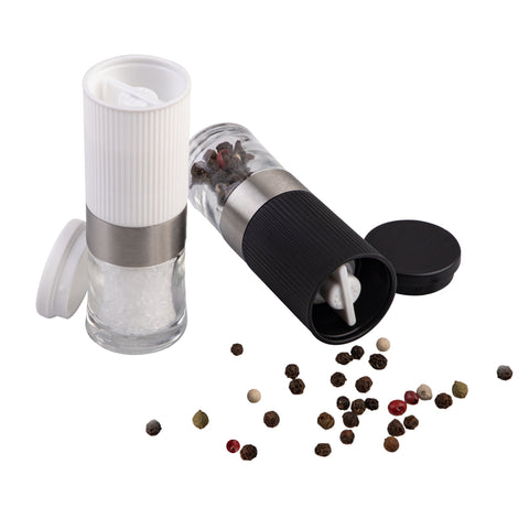 Mini Upside-Down Salt & Pepper Mill - Black and White Assorted