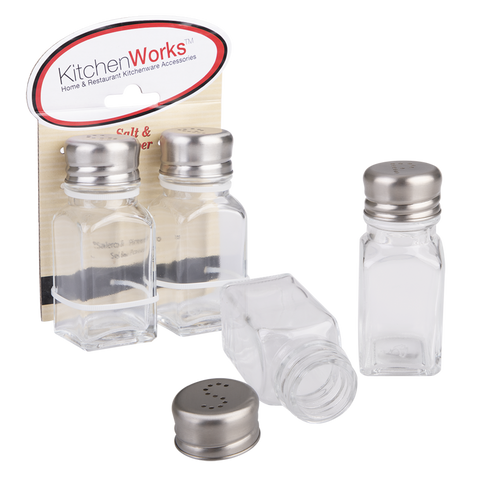 Square Glass Cafe Salt & Pepper Shakers