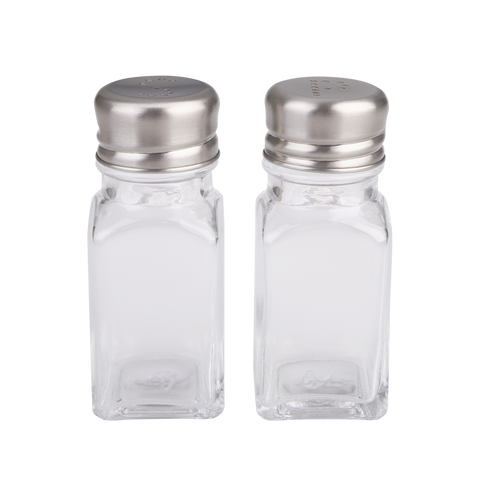 Square Glass Cafe Salt & Pepper Shakers