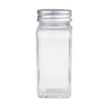 Square Glass Spice Jar with Metal Lid 115ml