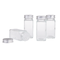 Square Glass Spice Jar with Metal Lid 115ml