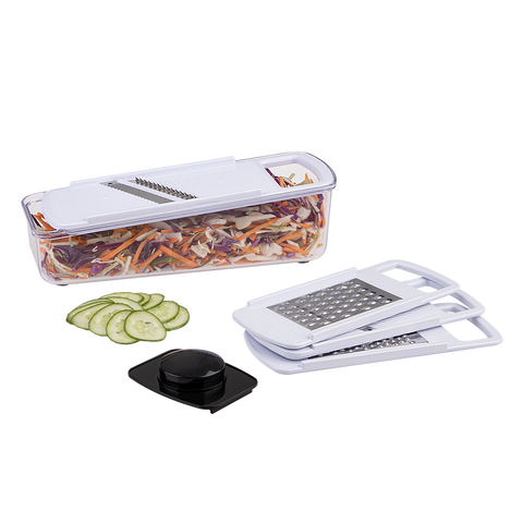 6 Piece Multi Slicer & Grater Set (4 Asst. Blades) - White