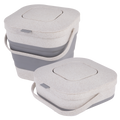 Square Collapsible Wheat Fibre Compost Bin 3.9L - Grey / Grey