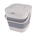 Square Collapsible Wheat Fibre Compost Bin 3.9L - Grey / Grey