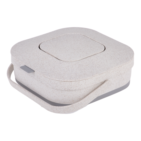Square Collapsible Wheat Fibre Compost Bin 3.9L - Grey