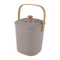 Square Bamboo Fibre Compost Bin 3.8L - Grey / Grey