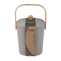 Square Bamboo Fibre Compost Bin 3.8L - Grey / Grey