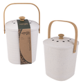Square Bamboo Fibre Compost Bin 3.8L - White / White