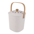 Square Bamboo Fibre Compost Bin 3.8L - White / White