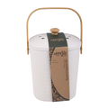 Square Bamboo Fibre Compost Bin 3.8L - White / White