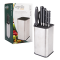 Square Univeral Knife Block - Stainless Steel / Stainless Steel