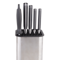 Square Univeral Knife Block - Stainless Steel / Stainless Steel