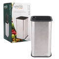 Square Univeral Knife Block - Stainless Steel / Stainless Steel