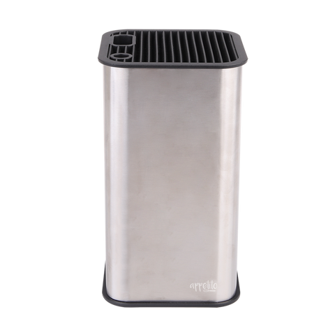 Square Universal Knife Block - Stainless Steel