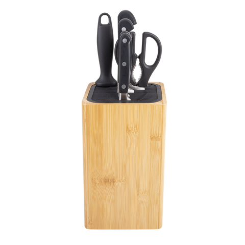 Square Universal Knife Block - Bamboo / Bamboo