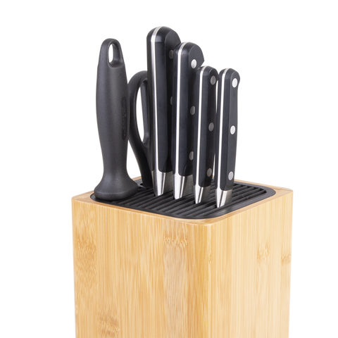 Square Universal Knife Block - Bamboo / Bamboo