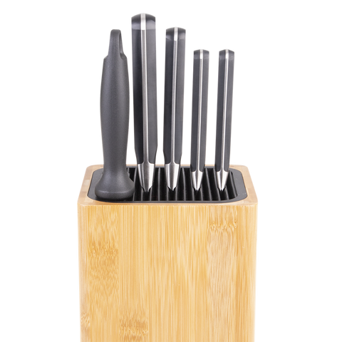 Square Universal Knife Block - Bamboo / Bamboo