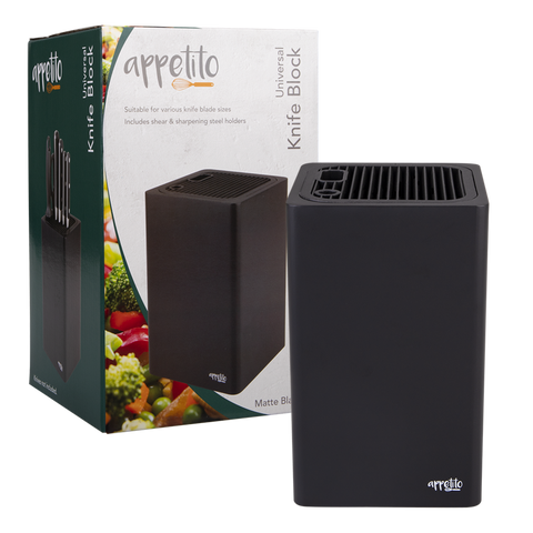 Square Universal Knife Block - Matte Black
