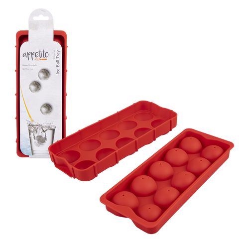 Silicone Round Ice Cube Tray - Red / Red