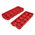 Silicone Round Ice Cube Tray - Red / Red