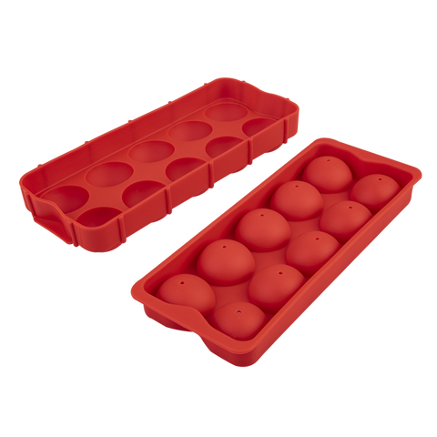 Silicone Round Ice Cube Tray - Red / Red