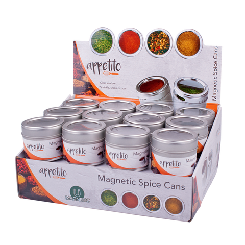 Appetito Magnetic Spice Cans With Window