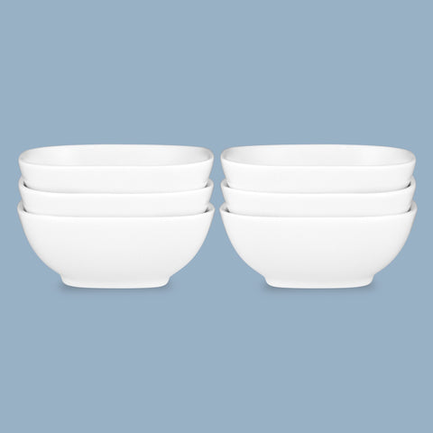 Square Bowl Set/6 10Cm - New Bone
