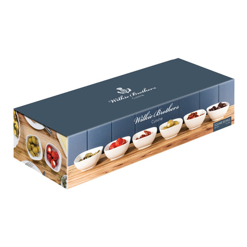 Square Bowl Set/6 10Cm - New Bone