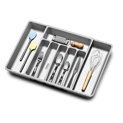 Basic Expandable Cutlery Tray - Soft Grey / Soft Grey