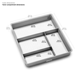 Junk Drawer Organiser 36.8 X 30.1 X 5.5Cm / Soft Grey