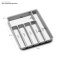 6 Compartment Cutlery Tray  - Soft Grey / Soft Grey