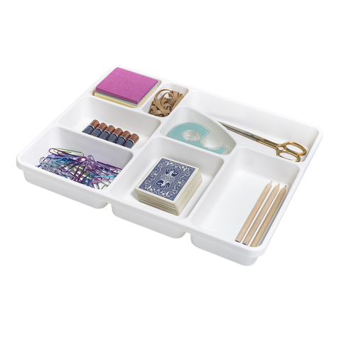 Basic Junk Drawer Organiser 37.6 X 31.2 X 4.8cm - White