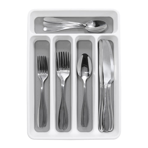 Mini 5 Compartment Cutlery Tray - White