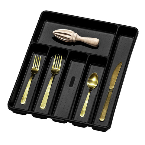 6 Compartment Cutlery Tray - Carbon