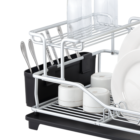 Pinnacle Aluminium 2-Tier Dish Rack With Draining Board