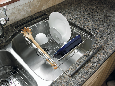 Stainless Steel Expandable In-Sink Dish Rack 35cm X 30cm X 12.7cm