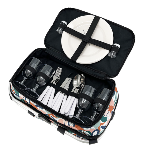 4 Person Insulated Picnic Basket - Desert Floral