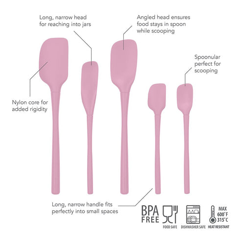 "Flex-Core" All Silicone Spatula Set 5