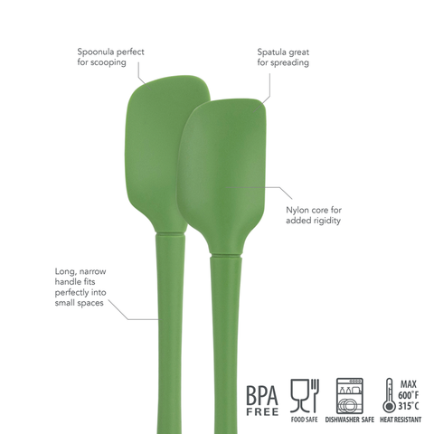 Flex-Core All Silicone Set 2 Mini Spatula/Spoonula - Pesto / Pesto