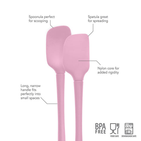"Flex-Core" All Silicone Set 2 Mini Spatula/Spoonula - Pink Sorbet