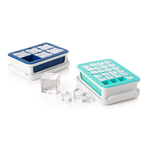 Covered Silicone Ice Cube Tray - Large Cubes