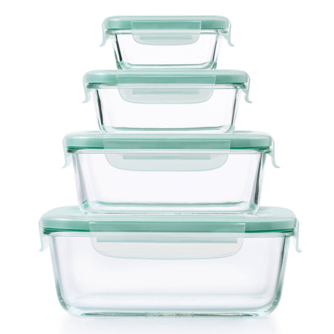 4-Piece Smart Seal Glass Rectangular Container Set