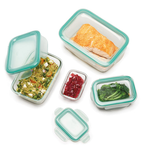 4-Piece Smart Seal Glass Rectangular Container Set