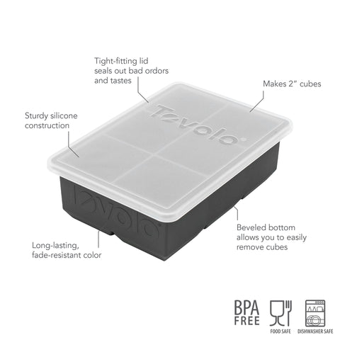 King Cube Ice Tray with Lid - Charcoal