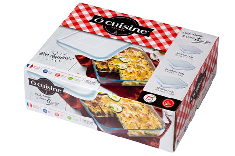 6 Piece Storage Set - 3 Dishes + 3 Lids