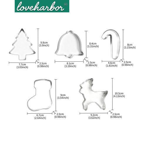 Loveharbor Christmas Cookies Cutter Set