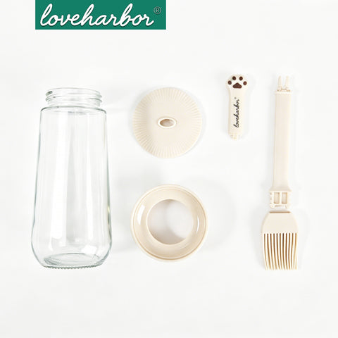 Glass Paw-Shaped Brush Oil Bottle