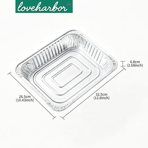 Loveharbor Rectangular Aluminum Foil Baking Pan Set