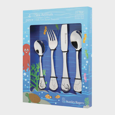 Childrens Cutlery Sea Animals 4Pc Set